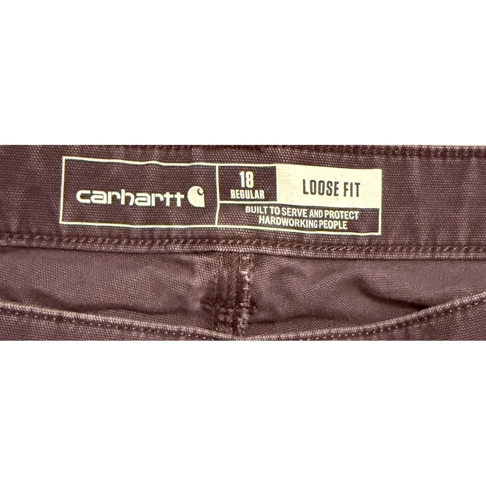 Carhartt Cargo Carpenter Pants Womens Size 18 Regular Loose Fit Gray Workwear - Picture 6 of 7